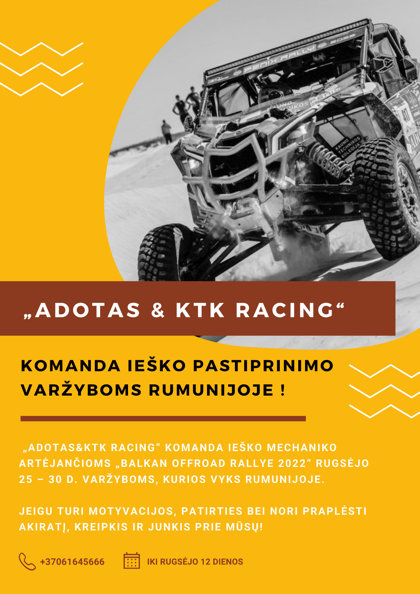 „Adotas & KTK Racing“ ieško komandos pastiprinimo