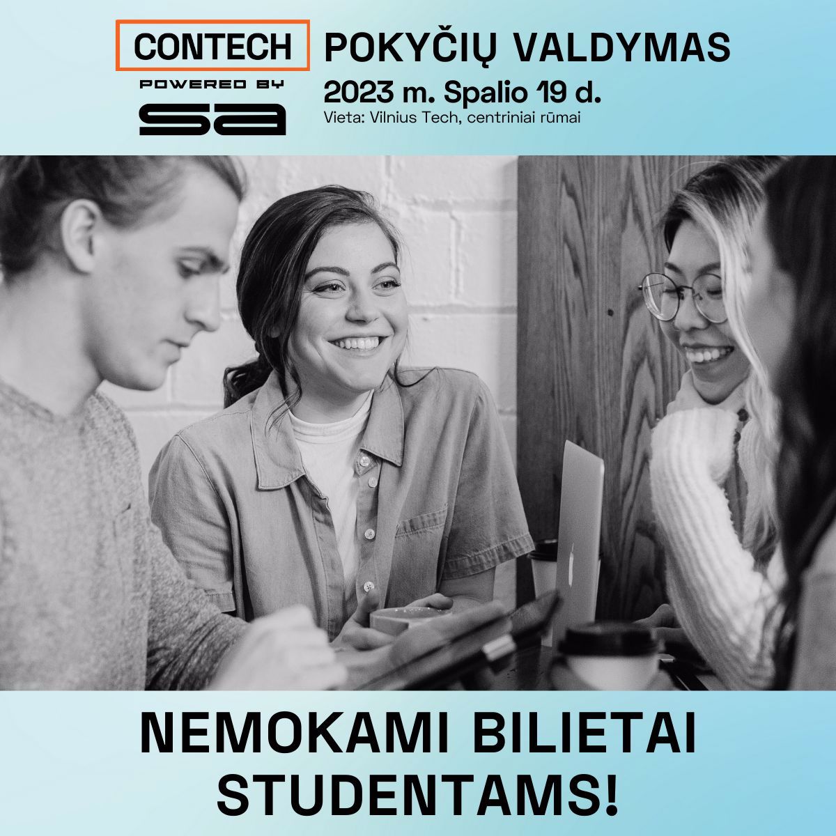 Studentams nemokami bilietai į konferenciją „CONTECH 2023: POKYČIŲ VALDYMAS“